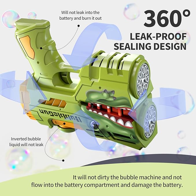 Jasny 2 Pack Bubble Guns for Kids, LED Light Up Rechargeable Bubbles Machine Blower with 2 Bottles Refill Solution for Toddlers 4-8, Wedding Birthday Gift