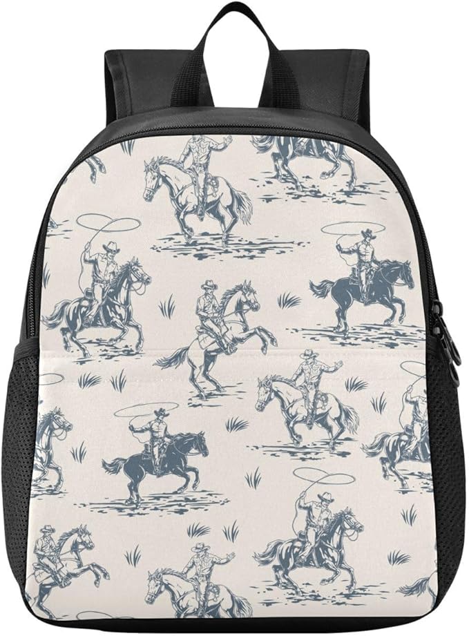Western Cowboy Toddler Backpack Waterproof Mini Backpack Boys/Girls Cute Kindergarten Pre School Bags 13 Inch