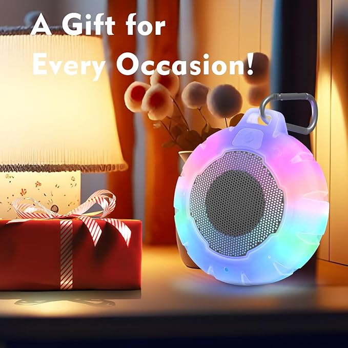HEYSONG Waterproof Shower Bluetooth Speaker, Durable & Portable with Clear Sound, Ideal for Shower, Pool, Beach & Kayaking – Great Gift for All Ages