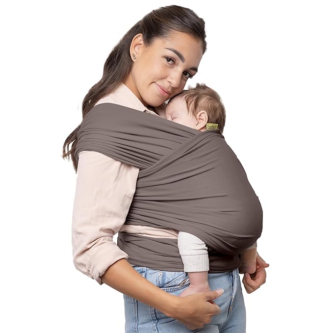 Boba Baby Wrap Carrier – Original Baby Sling Carrier for Newborns (7–35 lbs), Soft, Secure, Hands-Free & Ergonomic, Ideal for Comfortable Bonding, New Parents (Grey)