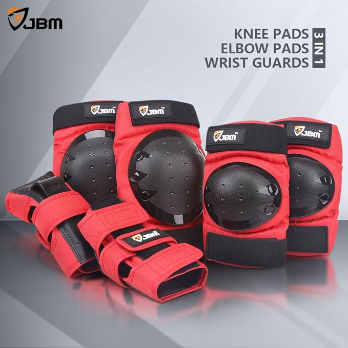 JBM Adult & Kids Knee Pads Elbow Pads and Wrist Guards for Inline Skating, Roller Skating, Skateboarding, Scootering