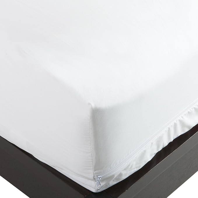National Allergy Superior 100% Cotton California King Mattress Protector Zippered - 73" x 84" x 12" - Hypoallergenic Bed Encasement - Breathable Dust Proof Cover - Oeko-TEX Standard 100 Certified