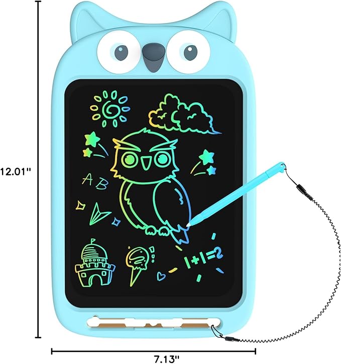 10 Inch LCD Writing Tablet, Erasable Doodle Board Toy, Cute Owl Drawing Pad for Kids Ages 2-6 - Educational Christmas Birthday Gift (Owl)