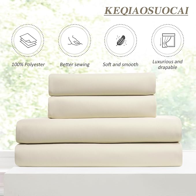80 Inch Wide Patio Sliding Door Curtain 108 inches Long, Silky Panel Privacy Thermal Insulated Sound Reducing Room Divider Drape for Bedroom/Living Room (2 Panels, Cream Beige, W80 x L108)