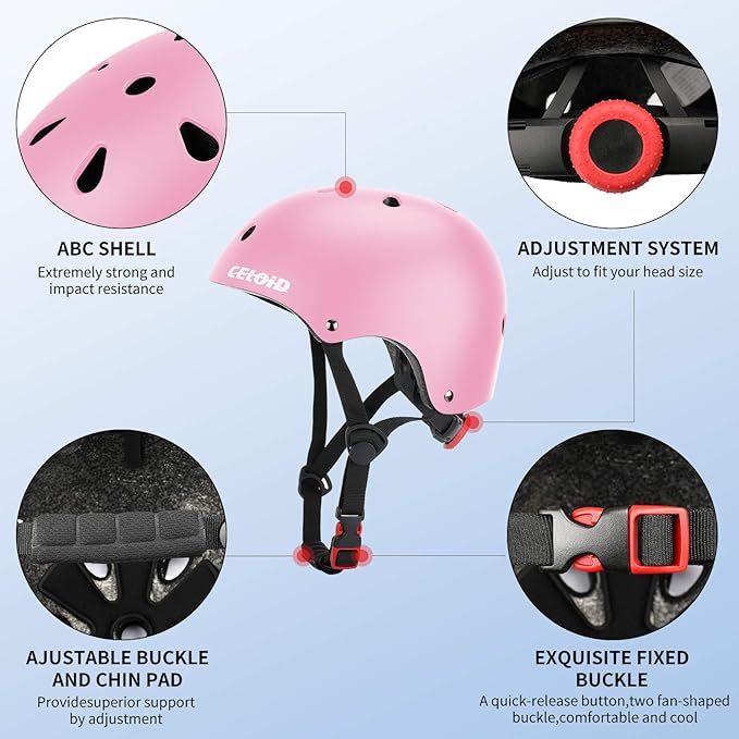 Kids Bike Helmet,Toddler Skateboard Helmets for Ages 2-3-5-8-14 Years Boys Girls，Adjustable Multi-Sport Bicycle Skateboarding Football Roller Skating Scooter Rollerblade Balance Bike Helmet