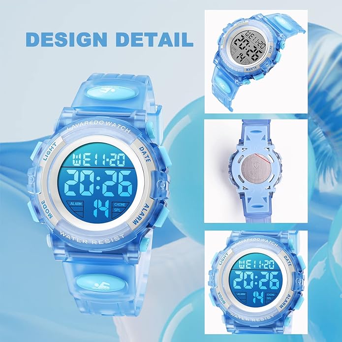 Kids Watch,Boys Watch for 3-15 Year Old Boys,Digital Sport Outdoor Multifunctional Chronograph LED 50 M Waterproof Alarm Calendar Analog Watch for Children with Silicone Band,Kids Gift