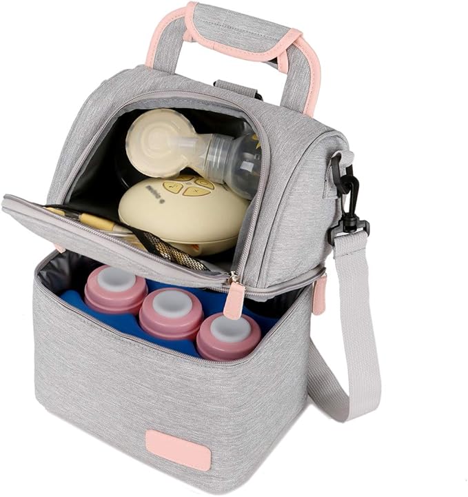 Meichoon Breast Milk Baby Bottle Cooler Bag/Waterproof Baby Milk Bag Freezer/Mommy Travel Backpack/Portable Thermal Insulated Lunch Box for Women Men Large Capacity Handbag