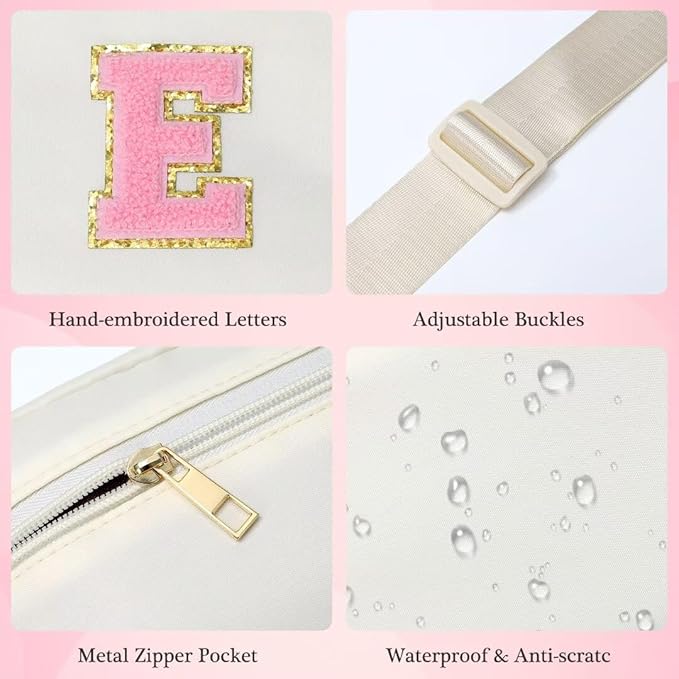YOOLIFE Crossbody Bags for Women - Initial Belt Bag Fanny Pack Crossbody Bag for Women Initial Sling Bag Cross Body Bag for Women, Monogrammed Gifts for Women, Small, Beige