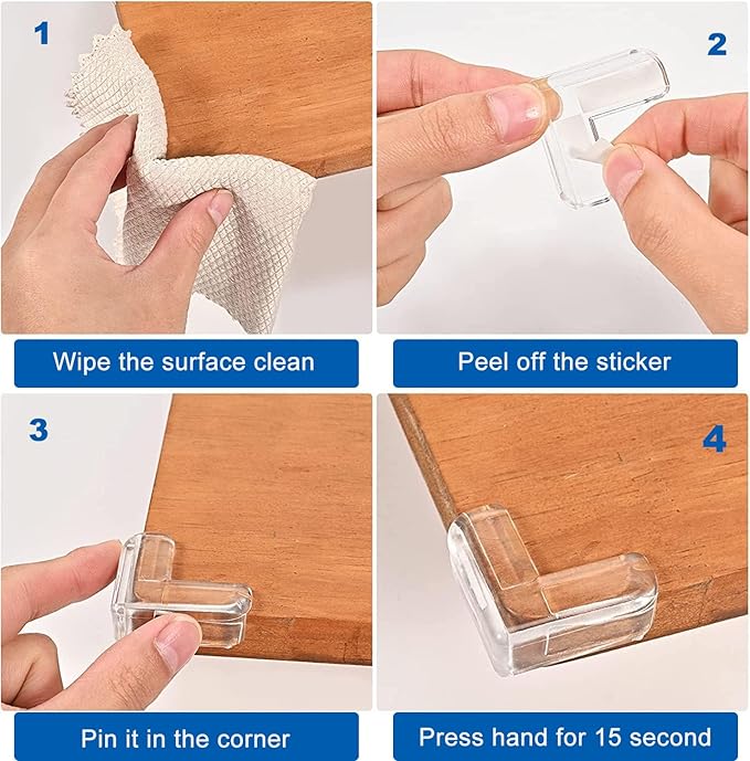 24 Pack Corner Protector for Baby, Corner Guards Corner Protectors for Furniture for Table Edges & Sharp Corners- Baby Proofing (L Shape+Round Shape)