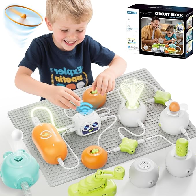Science Kits for Kids, Circuit Exploration Kits with 448+ Electrical Circuit Projects Educational Electronics Toys for Boys & Girls Hands-On Engineering Toy, Birthday Gift for Ages 5 6 7 8 9 10 11 12