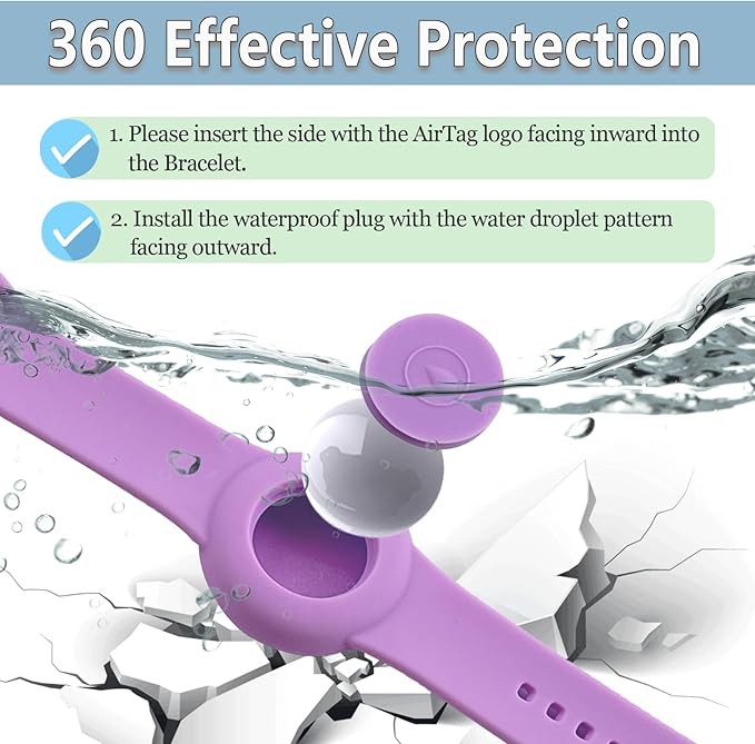 Waterproof Bracelet for AirTag Kids, Personalized Initial Letter Hidden Holder Compatible with Air Tag, Silicone Case for Airtag Adjustable Anti-Lost GPS Tracker for Toddler Child Elder, J