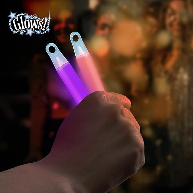 Glow Fever Glow Sticks Bulk 100ct Premium Glow In The Dark Light Up with Lanyards, For Party Supplies, Party Favors, Birthday, Halloween, Super Bright, Lasts Up to 12 hrs