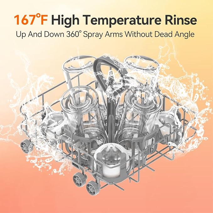 ICUIRE Baby Bottle Washer, Sterilizer & Dryer Pro, Newborn Essential for Parents One-Hand Operation, 4 Sterilize Modes for Baby Stuff, 3.2L Water Tank for Clean Bottles, Pump Part &Pacifiers, Baby Toy