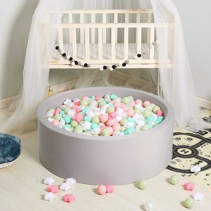 GOGOSO Ball Pits Balls for Toddlers Pack of 50 100 200 Plastics Shape Ball Non-Phthalate Non-BPA Non-Toxic 2.2-Inch Crush Proof Play Balls