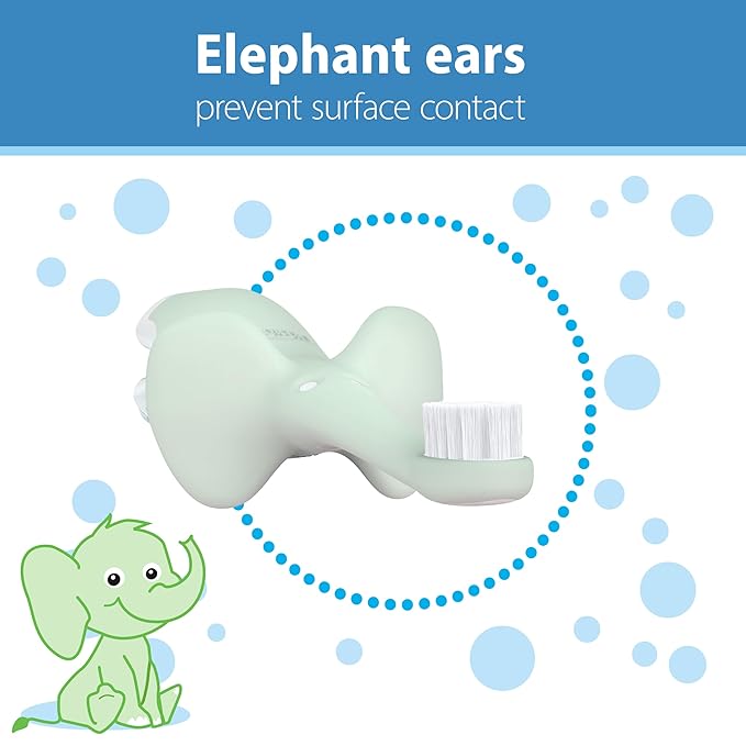 Dr. Brown's Infant-to-Toddler Toothbrush, Elephant, Mint, 0-3 Years