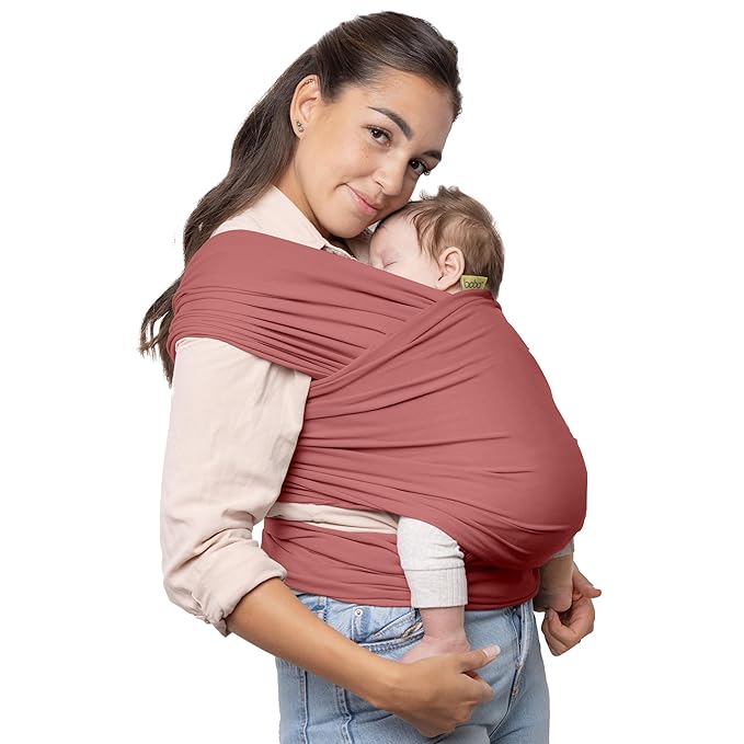 Boba Baby Wrap Carrier – Original Baby Sling Carrier for Newborns (7–35 lbs), Soft, Secure, Hands-Free & Ergonomic, Ideal for Comfortable Bonding, New Parents (Dusty Pink)