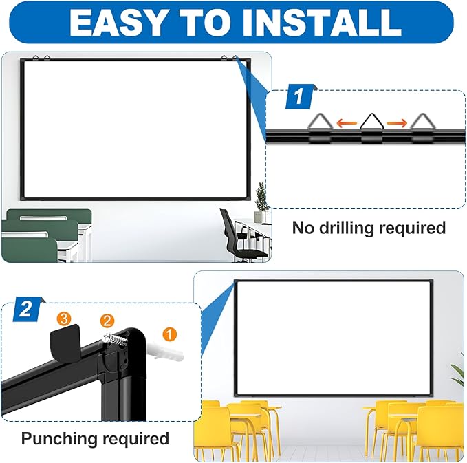 H-Qprobd 6'x4' Large Magnetic White Board Dry Erase Whiteboard with Black Aluminum Frame, 72"X48" Magnet Presentation Wall Boards for Office, Classroom, School, Home