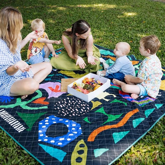Jumbo Picnic Rug, Large Picnic Mat, 6'7" x 6'7", Outdoor Waterproof Picnic Blanket Beach Mat, Foldable & Waterproof, Picnic Blankets Ideal for Beach & Park, Outdoor Blanket, Rock Candy