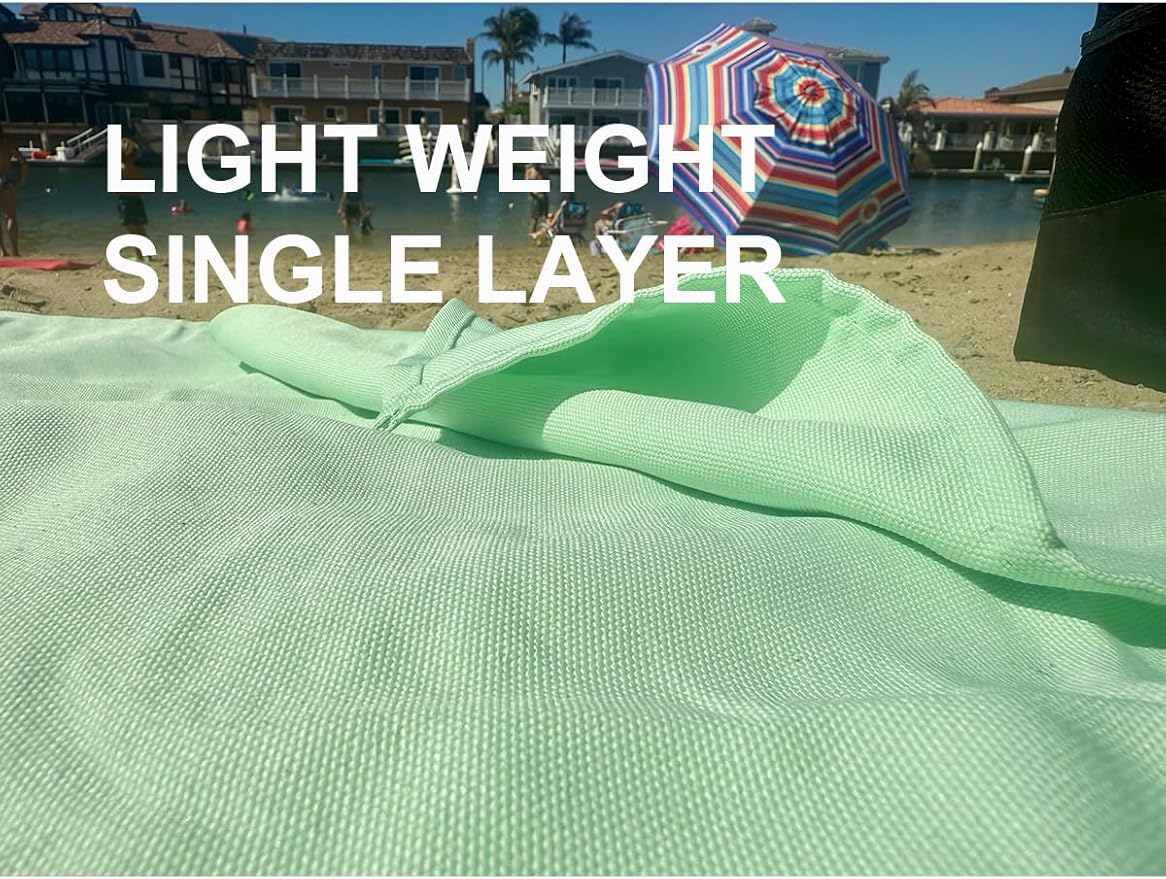 4’9” x 6’3” White Lightweight Water-Resistant Canvas Mat – Picnic, Outdoor, Beach, Park, Camping, Toy Mat