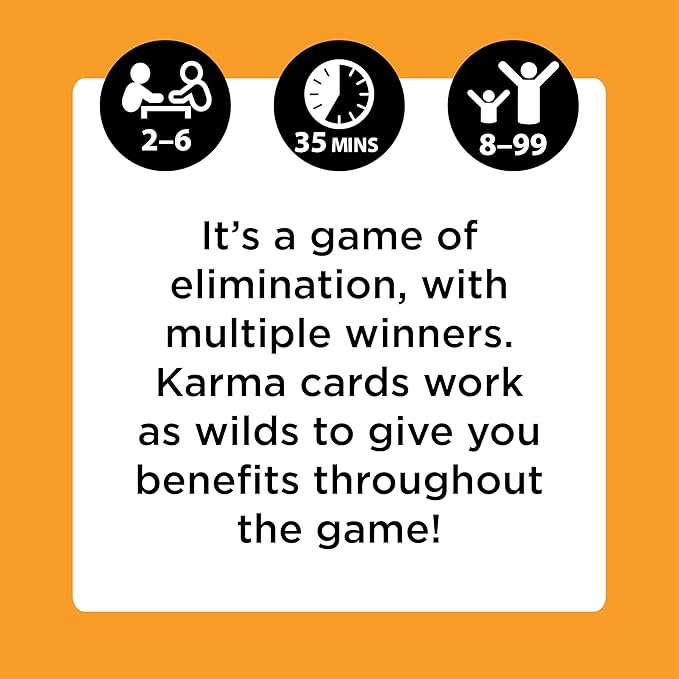KARMA Card Games for Kids – Kids, Family Games Night, Multi-Player, Screen Free, Travel Games, Playing Cards, What Goes Around, Comes Around, Ages 8+