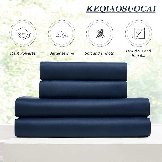 KEQIAOSUOCAI 2 PCs Navy Blue Pleat Wide Drapes for Sliding Glass Door 60 Wide x 102 Inch Long, Privacy Light Block Noise Reduce Insulated Ceiling to Floor for Locker Room Basement Bedroom Closet