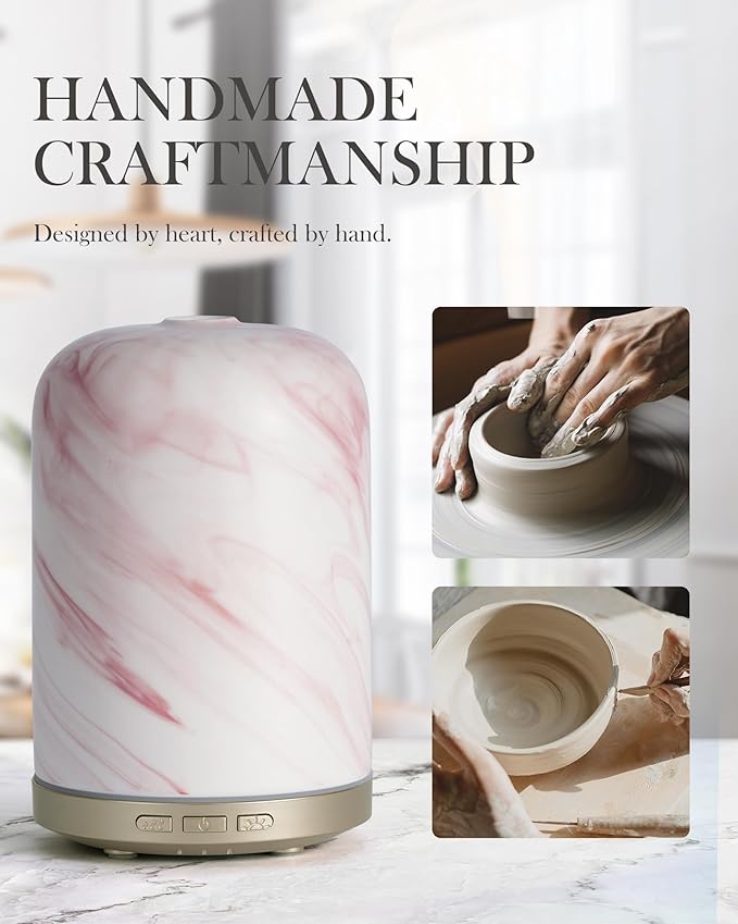 Essential Oil Diffuser – Ultrasonic Aromatherapy Diffuser, Health Night Light, Timer & Auto Shut-Off, BPA-Free, 120ml Oil Diffuser for Home, Office, or Spa