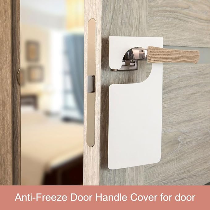 uxcell 6Pcs Door Handle Covers, Polyester Knitted Anti-Scald Door Knob Protector Door Knob Cover for Hot Doors and Cold Doors, Brown