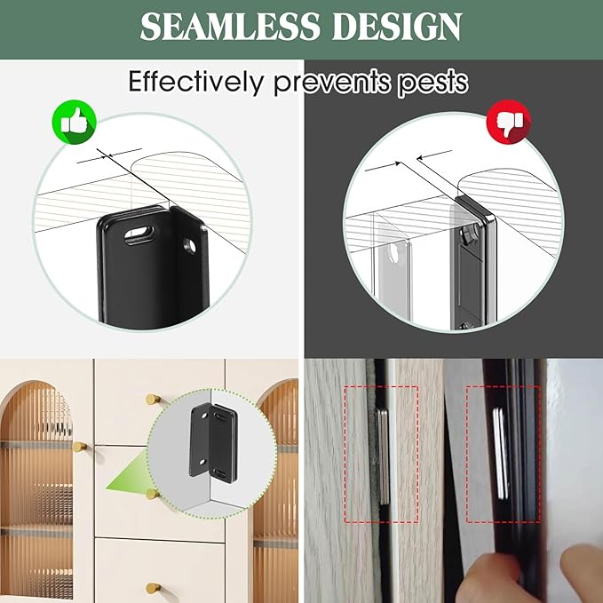 Ultra Thin Cabinet Door Magnets Catch,Magnetic Door Catch,Cabinet Latch Magnetic Closures for Kitchen Closet and Cupboard Wardrobe (Black Magnetic 8P)