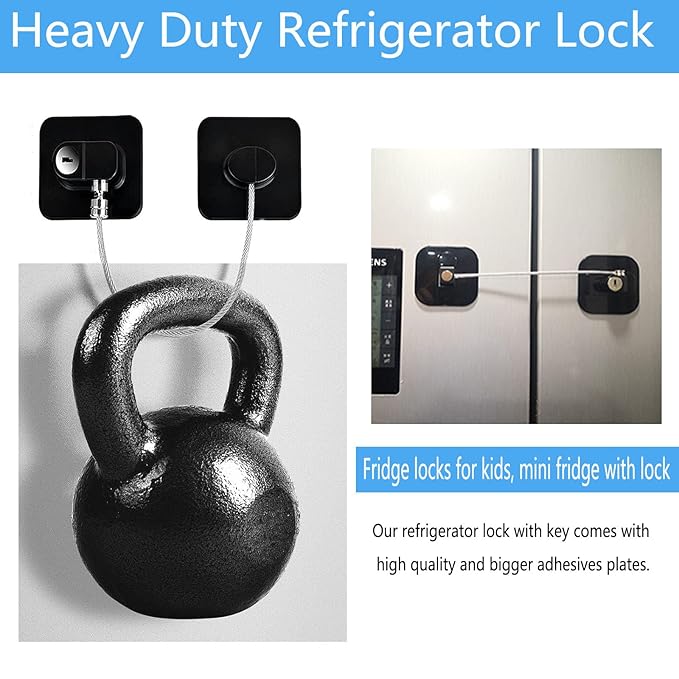 YEYA Refrigerator Lock, Baby Proof Cabinet Locks with Keys, Safety Cabinets Locks for Toddler 4 Pack