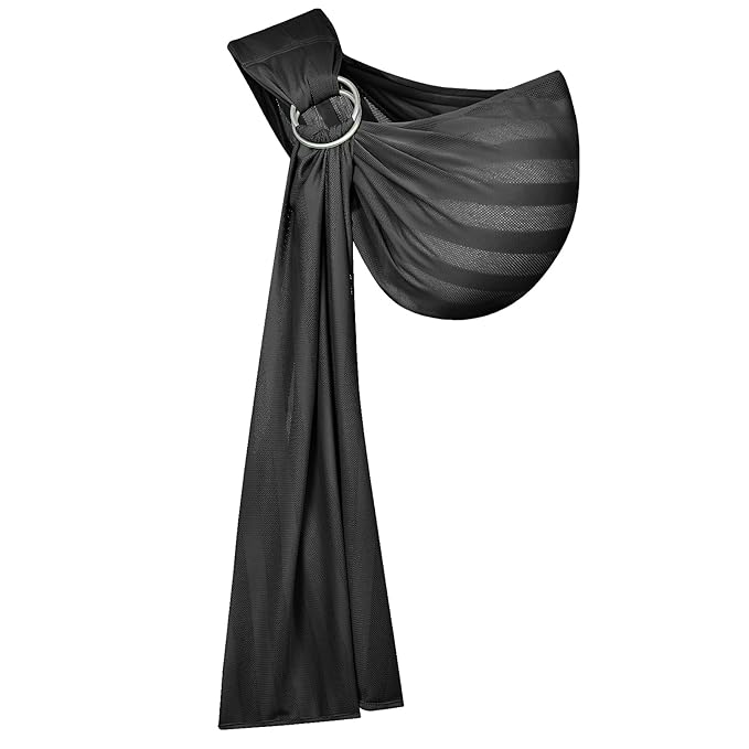Water Ring Sling Baby Carrier, Adjustable Lightweight Breathable Newborn Carrier Sling for Summer, Swimming, Pool, Beach, Front Chest Mesh Infant Wrap Carrier for Baby Gift（Black）