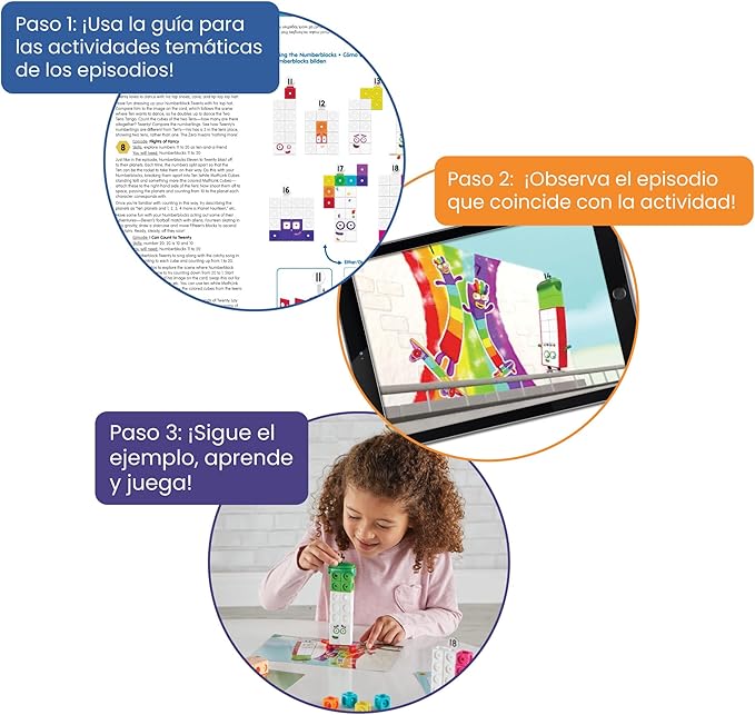 hand2mind Numberblocks MathLink Cubes 11-20 Activity Set, 30 Numberblocks Activities Linked to TV Episodes, 155 NumberBlocks MathLink Cubes, Numberblocks Toys, Math Cubes, Homeschool Supplies