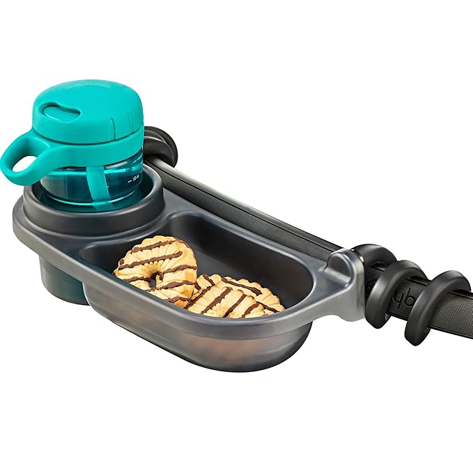 Swanoo Universal Stroller Snack Tray | Compatible with Nuna | Stroller Cup Holder | Silicone Arms Grip Bumper Bar | Stroller Tray Attachment with Cups Holder for Baby Toddler | Stroller Accessories