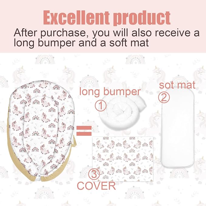Portable Lounger Breathable Lounger Pillow Soft Nest Cover for Travel, Snuggle Pony