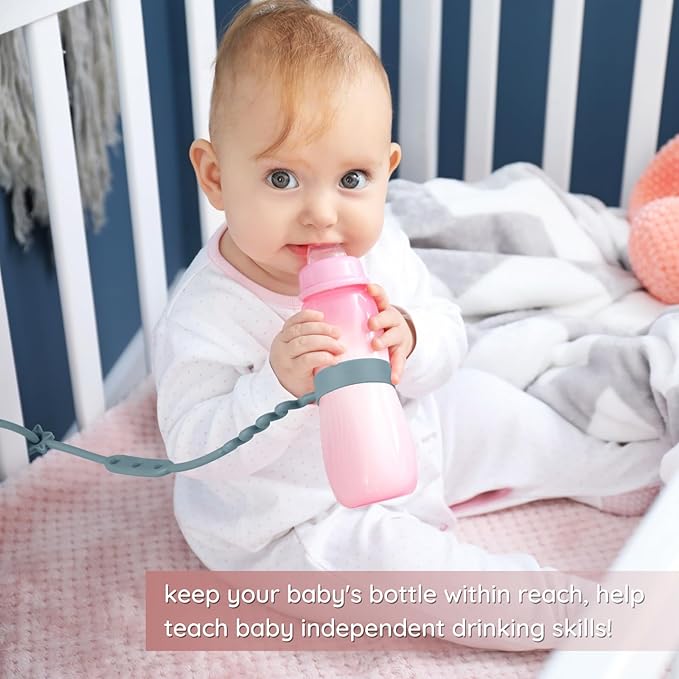 Toy Safety Straps, 3 Pack Silicone Sippy Cup Straps, Sippy Cup Leash for Baby, Keep Bottles and Sippy Cups Close at Hand and Off The Ground or Floor (4PACK, Midnight Blue/Ether/Mauve/Deep Lilac)