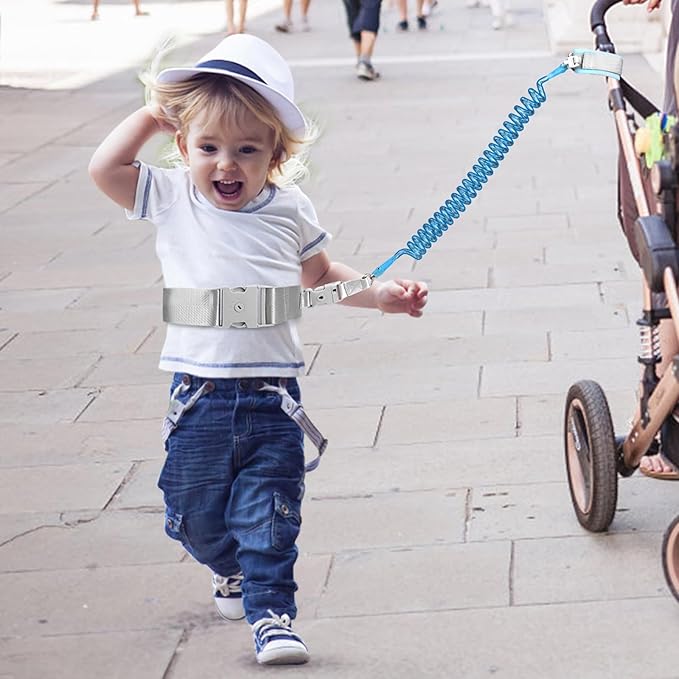 Accmor Reflective Toddler Belt Leash, 2 in1 Anti Lost Wrist Link for Baby, kid Anti Lost Waist Band Child Leash with Lock for Boys Girls, Child Walking Harness Wristband Rope Tether for Outdoor Travel