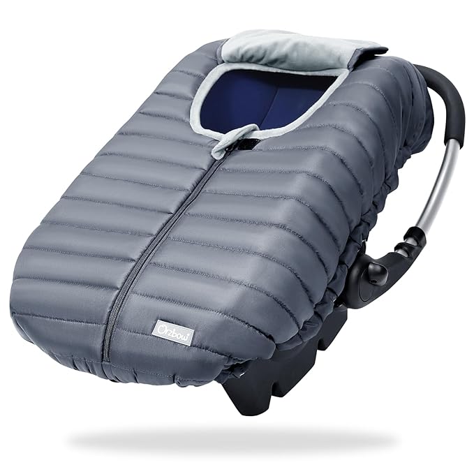 Orzbow Winter Car Seat Cover - Baby Car Seat Cocoon Cover for Boys & Girls, Warm Carseat Canopy Cover to Protect Baby from Wind, Rain & Snow, Waterproof, Universal Fit for Infant Car Seat, Grey