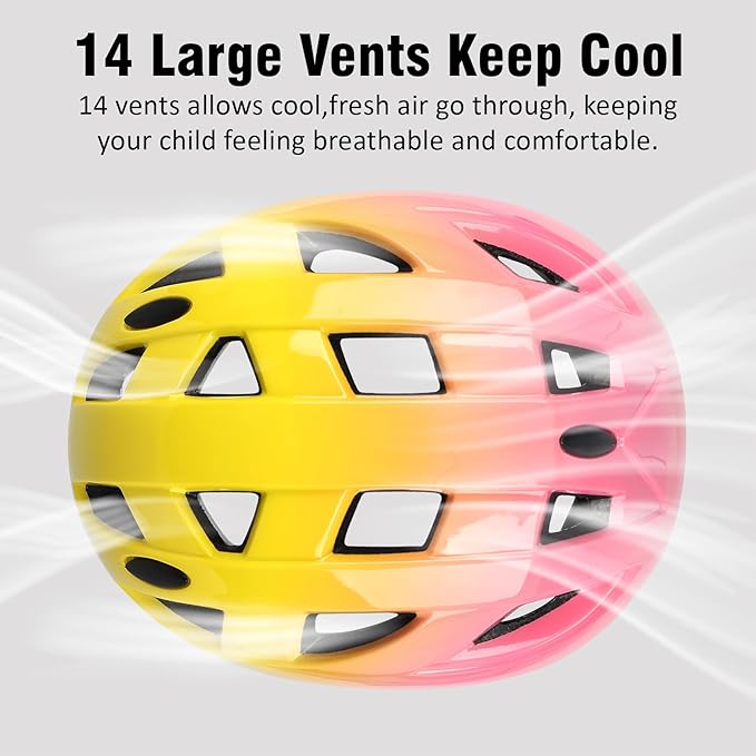 Kids Bike Helmet,2 Sizes Adjustable for Youth Child Boys & Girls Ages 3-5-8-14,Ventilation and Multi-Sport for Bicycle Scooter Skate