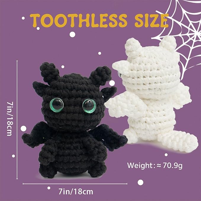 Utook Crochet Kit for Beginners, Crochet Vegetable Kit,Beginner Crochet Kit for Adults and Children, with Instructional Videos and Paper Tutorials, Handmade Crafts, Holiday Gifts (Dragon)