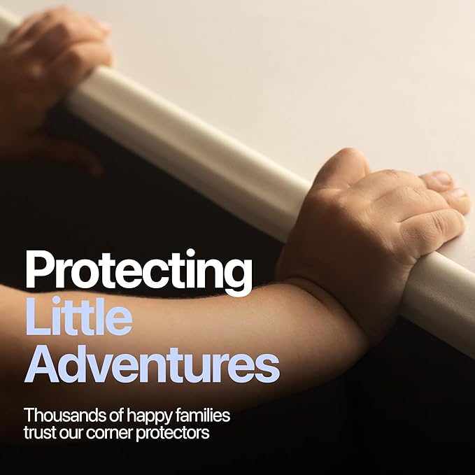 Furniture Edge 16.2ft & Corner Guards | Protective Foam Cushion | 15ft Bumper 4 Adhesive Childsafe Corners | Baby Child Proofing Foam Set and Safe for Table, Fireplace, Countertop | Brown