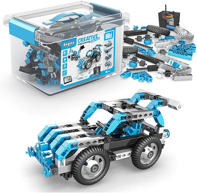 Engino Creative Engineering Kit, 60 Motorized Models for Kids 8+, Bulding Toys, STEM Projects for Young Inventors, Construction Toys, Models Powered by Motor, Gift for Boys & Girls