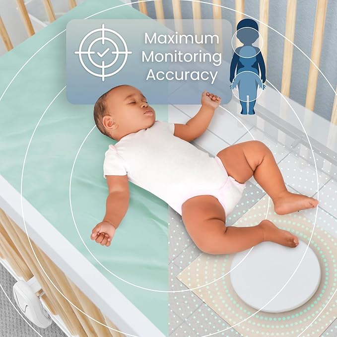 Babysense True Sleep HD Video Baby Monitor with Camera and Audio & Baby Sleep Breathing Movement Monitor, No Wifi, Non Wearable Non Contact Monitoring with 2 Under-Mattress Sensors, Full Crib Coverage