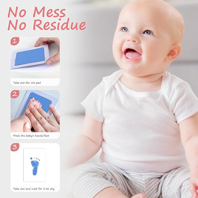 Inkless Baby Hand and Footprint Kit,Clean Touch Ink Pad for Baby Footprint Kit,No Mess Dog Paw Print Kit,DIY Footprint Ink for Baby Keepsake Gifts for Boys and Girls