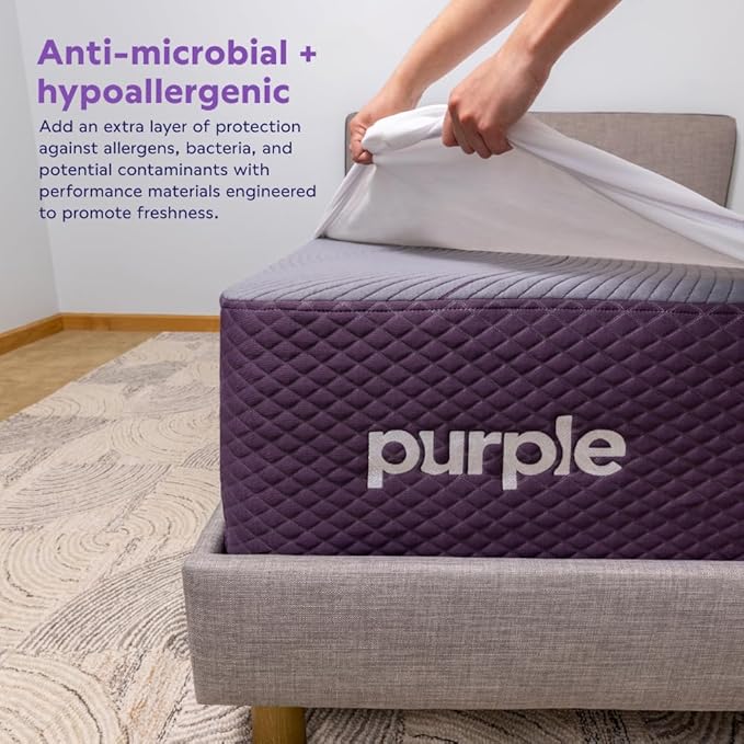 Purple Waterproof Mattress Protector – King, Gold-Standard Protection, Comfort-First Design, Fits Mattresses 8” to 15.5”