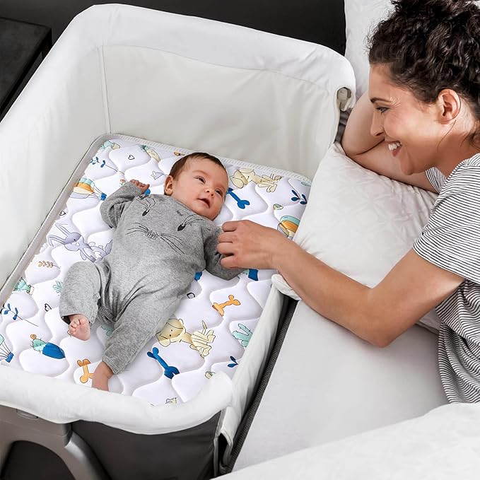 Baby Bassinet Mattress 33x 19 inches- Firm Support and Comfort Premium Foam,Noiseless and Odorless,Hypoallergenic Small Crib Mattress, Fits Moses Basket, Dual Sided with Soft Breathable Fabric
