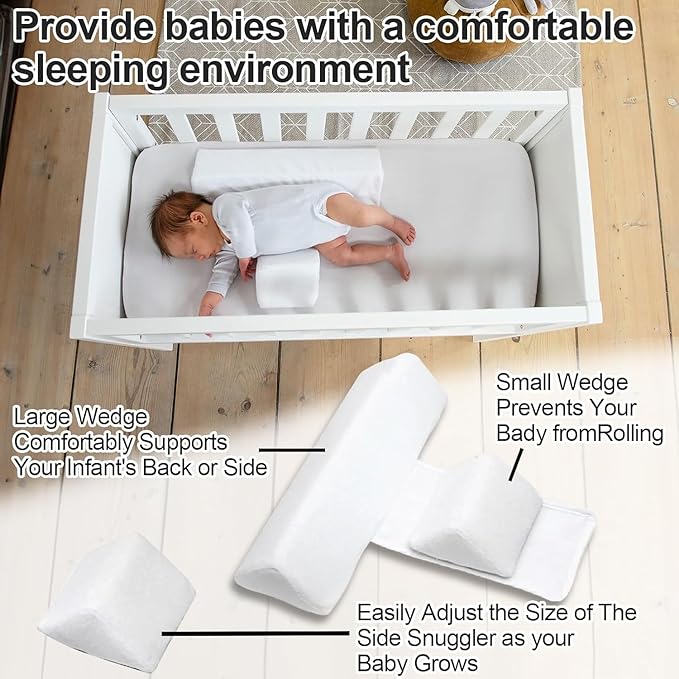 Baby Side Sleeper Wedge Removable Washable Breathable and Adjustable Pillow