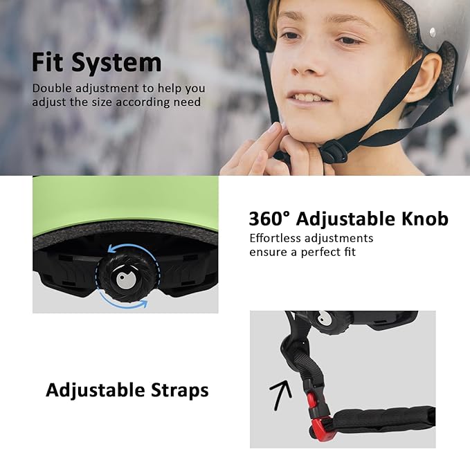 Skateboard Bike Helmet for Adults Women Men Youth Kids (2-3-5-8-14+ Years Boys Girls) - Lightweight Multi-Sport Adjustable Helmets for Bicycle Skateboard Scooter Skate Cycling