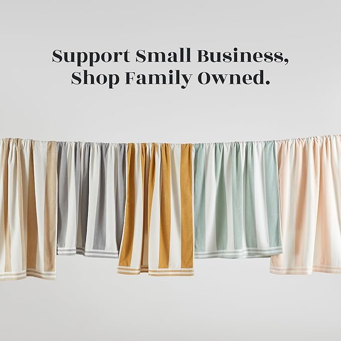 Great Bay Home 100% Cotton Velour 4 Pack Beach Towels 30" x 60" - Taupe Cabana Stripe Pool Towels - Quick Dry, Large Swim Towels