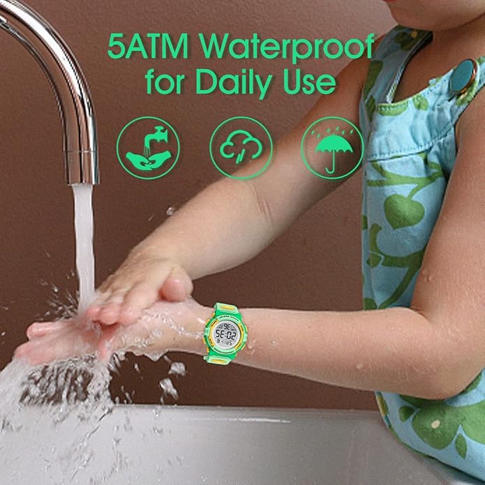 Kids Watch,Boys Watch for 3-15 Year Old Boys,Digital Sport Outdoor Multifunctional Chronograph LED 50 M Waterproof Alarm Calendar Analog Watch for Children with Silicone Band,Kids Gift
