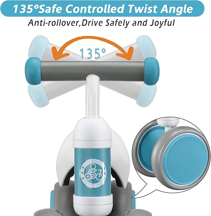 Baby Balance Bike Toys for 12-36 Months Kids Toy Boy and Girls Gifts Toddler Best First Birthday Gift Children Walker No Pedal Infant 4 Wheels Bicycle (Classic, Light Blue)
