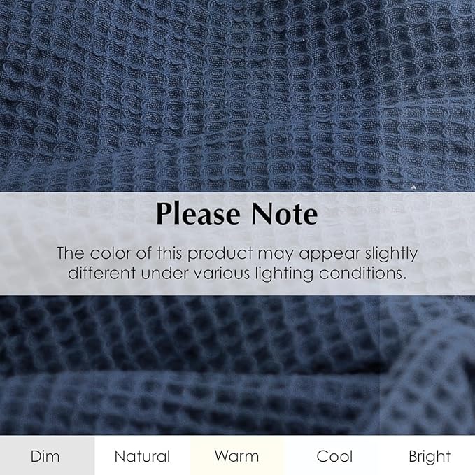 Salt Earth GOTS Certified 100% Organic Cotton Throw Blanket, 108"X90" Waffle Blankets & Throws for Bed, Throw Blanket for Couch, Modern & Cozy Blanket, All Season Waffle Blanket, Soft Blanket (Navy)